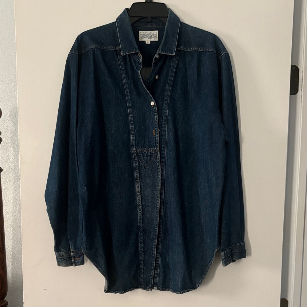 Vintage Perry Ellis for Levi Strauss Dark Blue Denim Shirt